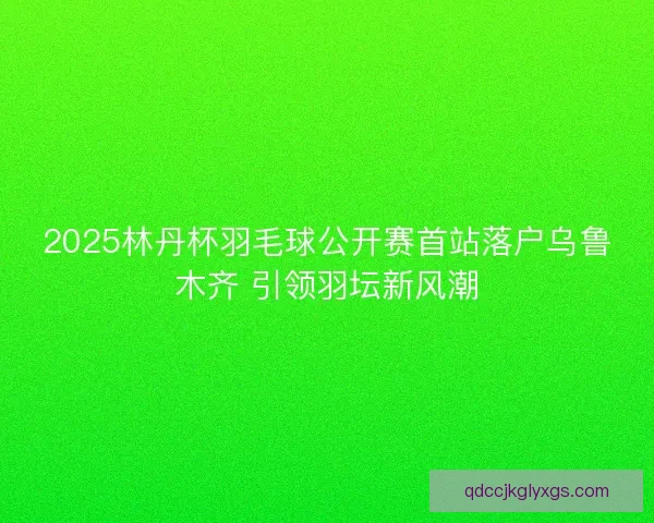 2025林丹杯羽毛球公开赛首站落户乌鲁木齐 引领羽坛新风潮